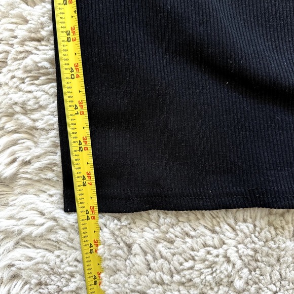 Princess Polly Double One Shoulder Black Ribbed Bodycon Midi Dress Women's Sz 4 - Picture 6 of 8